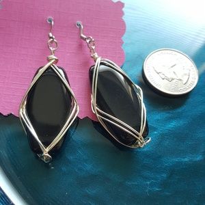 Bold black earrings